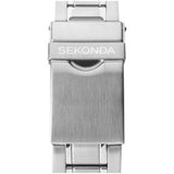 Sekonda men's watch with black dial and stainless steel bracelet (British brand)