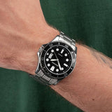Sekonda men's watch with black dial and stainless steel bracelet (British brand)
