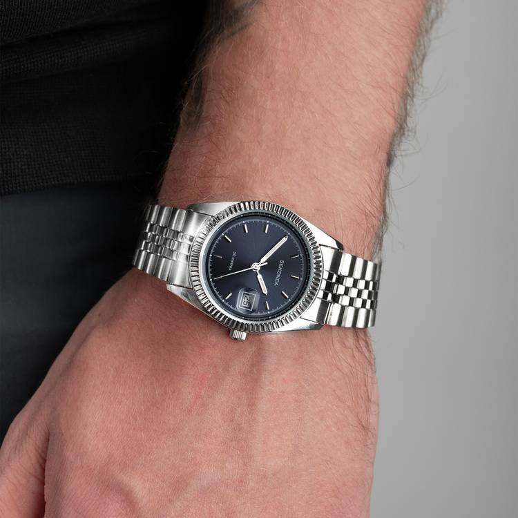 Sekonda men's blue dial stainless steel watch (British brand)