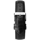 Sekonda men's black leather strap silver dial watch, UK version