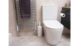 Addis white toilet brush with cleaner compartment (British brand)