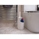 Addis white toilet brush with cleaner compartment (British brand)