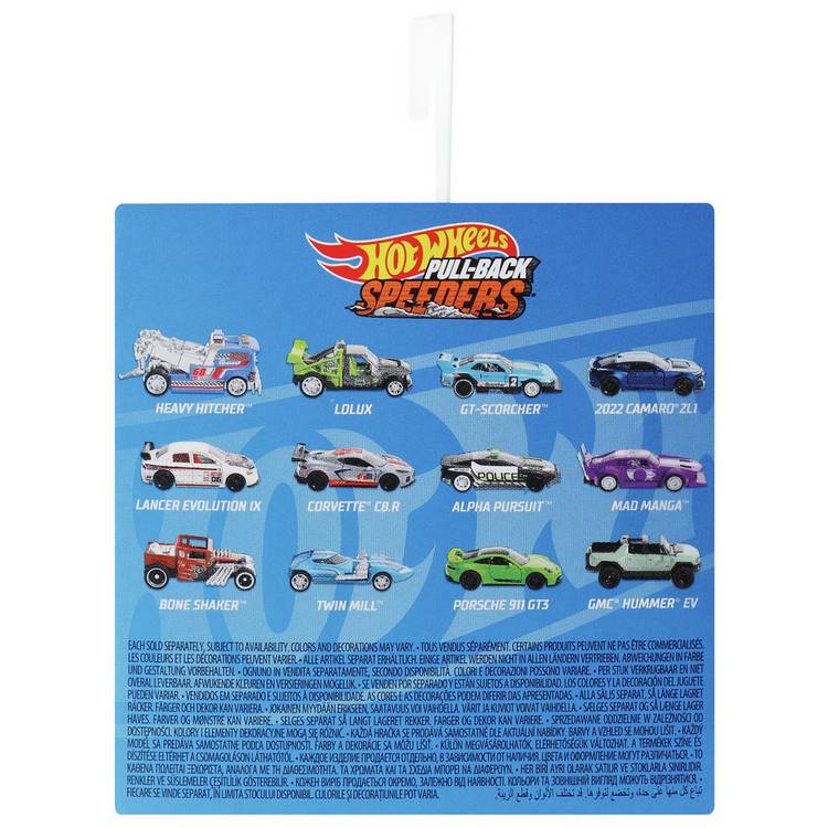 Hot Wheels Pull-Back Speeders 1:43 scale toy car assortment, UK version