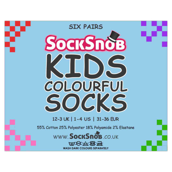Sock Snob kids cotton socks 6 pair (British brand)