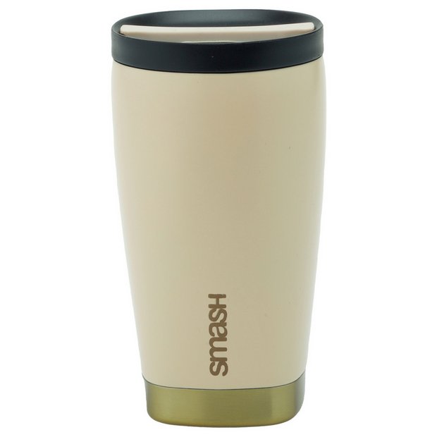 Smash beige and gold stainless steel coffee cup 350ml - British product