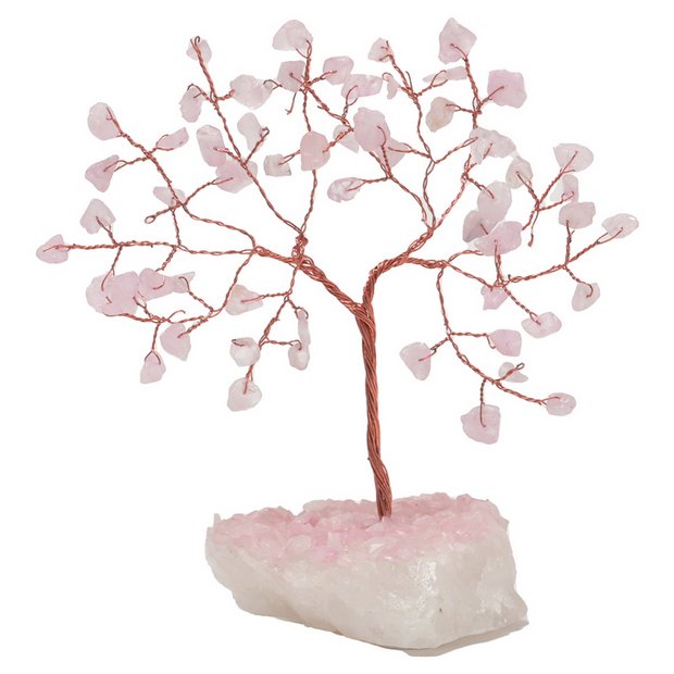 Serenity rose quartz gemstone tree 16cm, UK version
