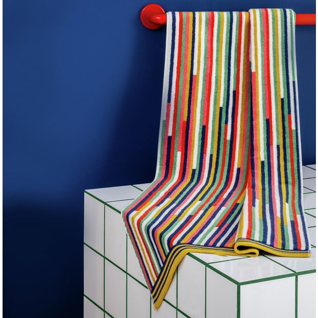 Habitat Klee Stripe bath towel 600gsm, UK version