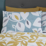 Catherine Lansfield bedding set teal leaf print single, imported from the UK