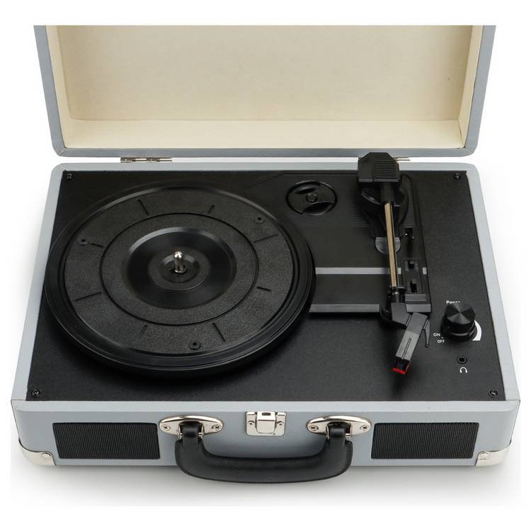 Bush classic record player in grey with built-in speakers - British product