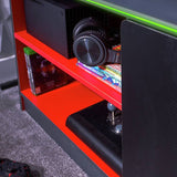 X Rocker Carbon Tek LED media unit red - British product