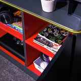 X Rocker Carbon Tek LED media unit red - British product