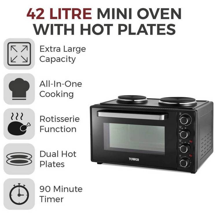 Tower T14045 42L rotisserie mini oven, British product