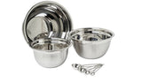 Argos Argos Home Set of 3 Stainless Steel Mixing Bowls and Spoons- Buy online at McGrocer