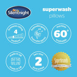Silentnight Superwash medium firm pillows 4 pack - British product