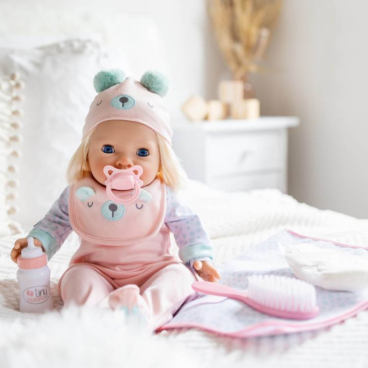 Tiny Treasures bear baby doll care set 17 inches, UK version