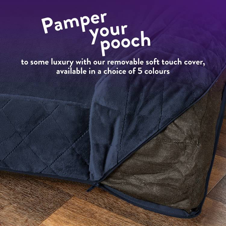 Paws For Slumber luxury navy pet bed medium - British product