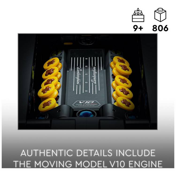 LEGO Technic Lamborghini Huracán Tecnica model car set 806 pieces - British product