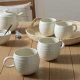 Habitat stoneware mug set cream ripple 540ml, UK version