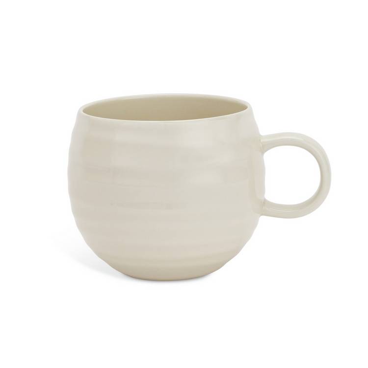 Habitat stoneware mug set cream ripple 540ml, UK version