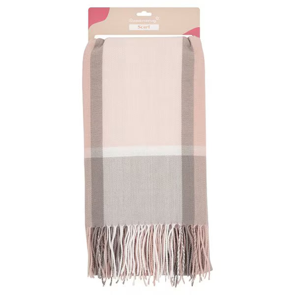 Écharpe à carreaux rose Superdrug 180 cm x 68 cm (marque britannique)