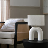 Argos Home ceramic table lamp black linen shade 37cm - British product
