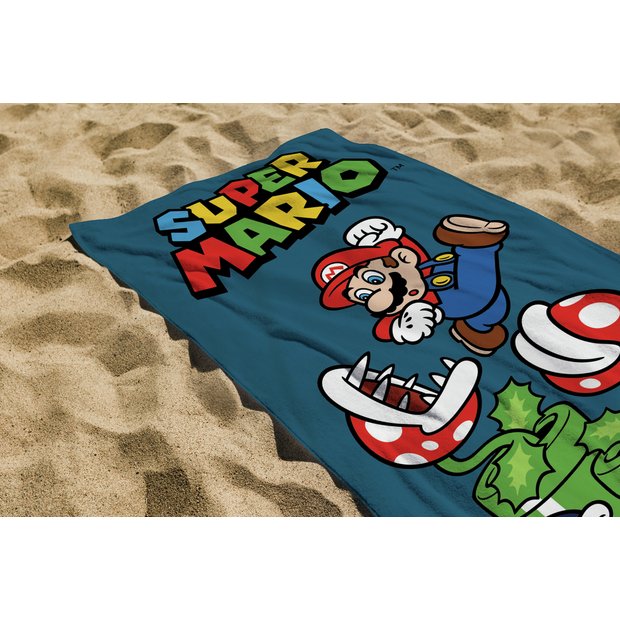 Nintendo Mario kids beach towel multicoloured 140x70cm, UK version