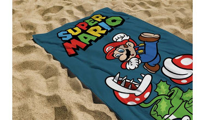 Argos Super Mario Mario Leaping Kids Beach Towel Multicoloured 140x70cm- Buy online at McGrocer