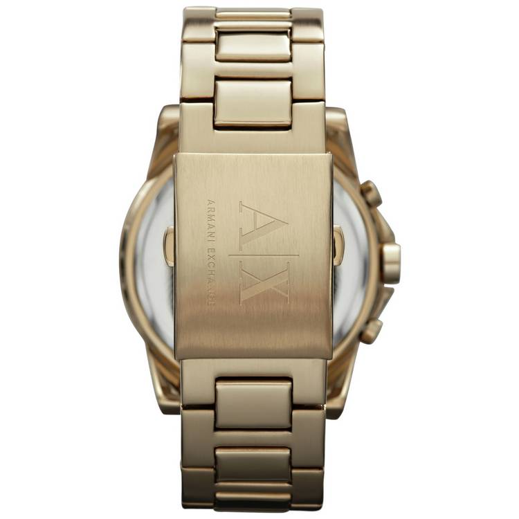 Armani Exchange gold chronograph watch stainless steel 45mm (British brand)