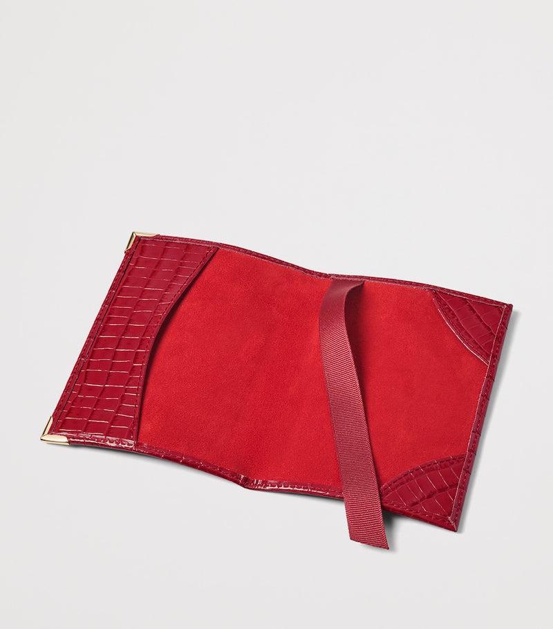 Aspinal of London croc-embossed leather passport cover, imported from the UK