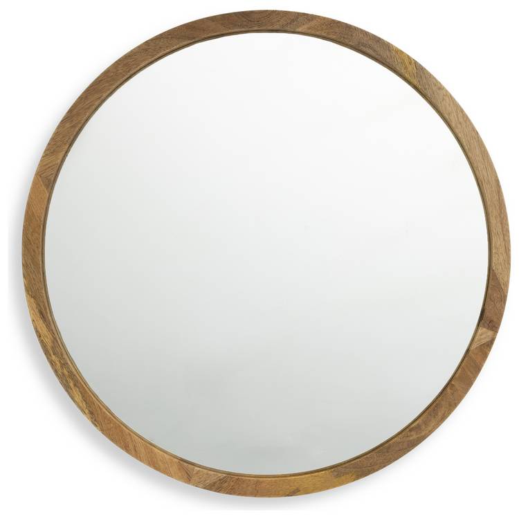 Habitat mango wood round wall mirror 50x50cm, imported from the UK