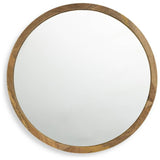 Habitat mango wood round wall mirror 50x50cm, imported from the UK