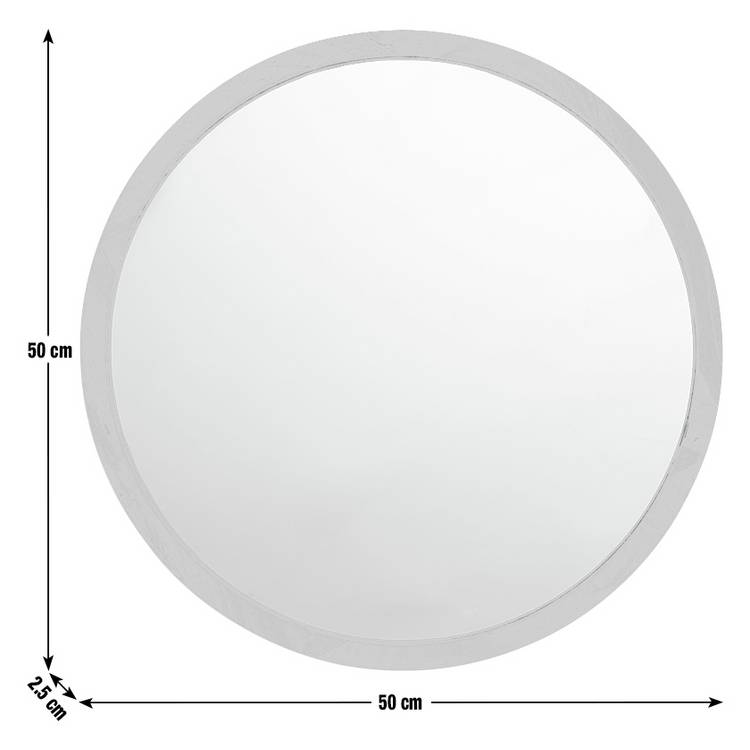 Habitat mango wood round wall mirror 50x50cm, imported from the UK