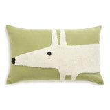 Habitat Mr Fox cushions pair green white embroidered fox 30x60cm, UK version