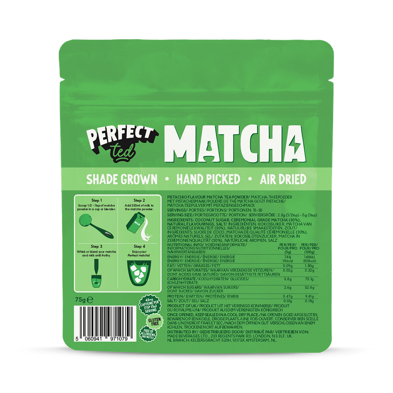PerfectTed pistachio matcha tea powder 75g - British product