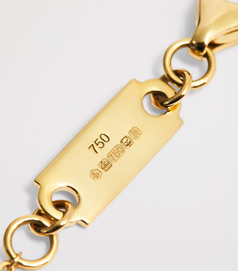 Harrods yellow gold diamond pendant necklace 0.25ct (British brand)