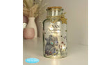 Personalised floral LED glass jar 16.5 cm - British product