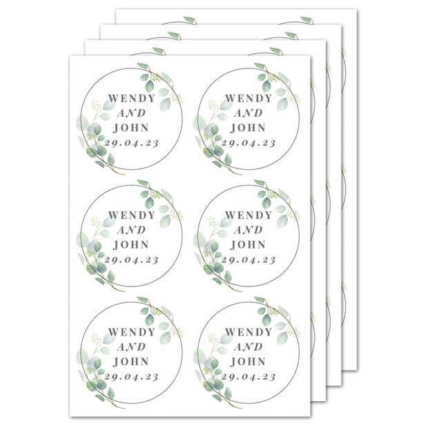 Personalised botanical sticker set with 24 stickers - British product