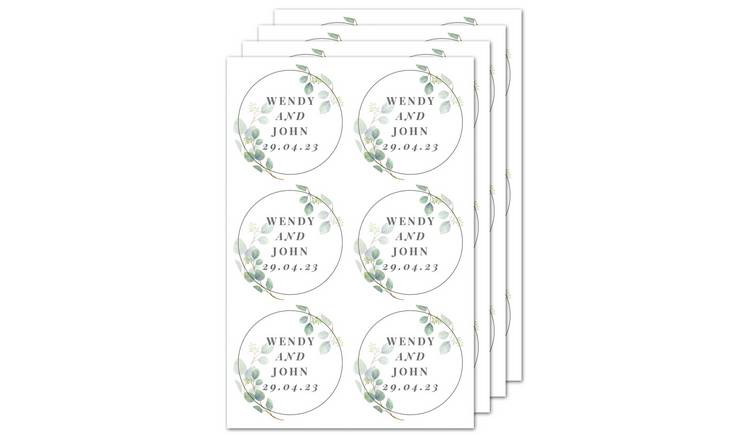 Personalised botanical sticker set with 24 stickers - British product