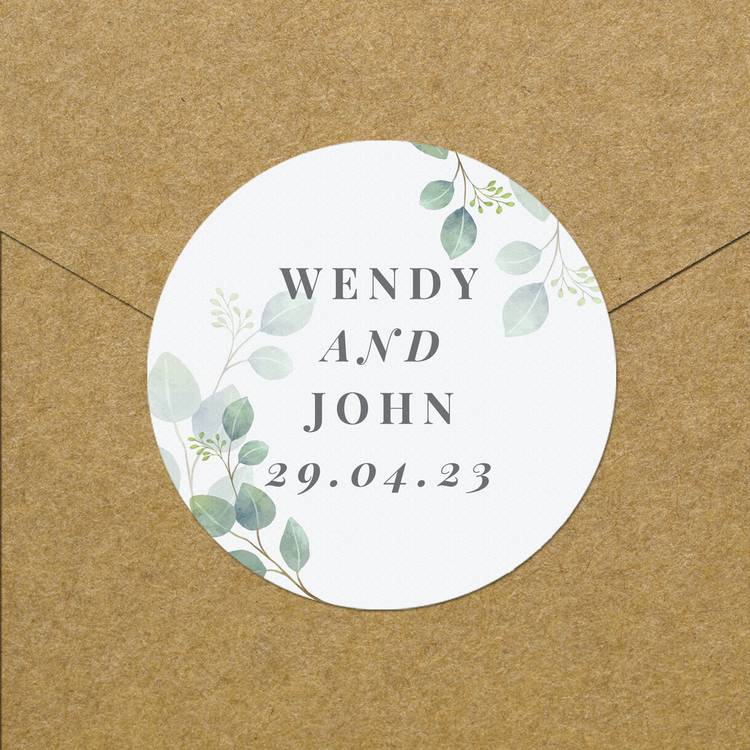 Personalised botanical sticker set with 24 stickers - British product