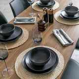 Habitat textured ripple stoneware dinner set 12 piece, imported from the UK