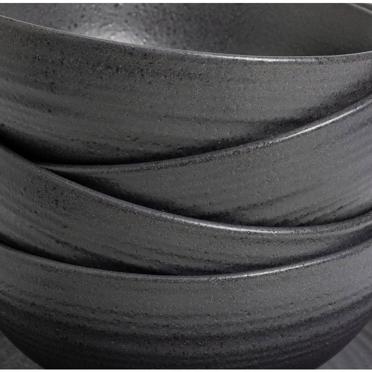 Habitat textured ripple stoneware dinner set 12 piece, imported from the UK