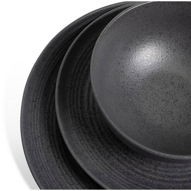 Habitat textured ripple stoneware dinner set 12 piece, imported from the UK