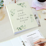 Botanical wedding planner A5 personalised notebook, imported from the UK