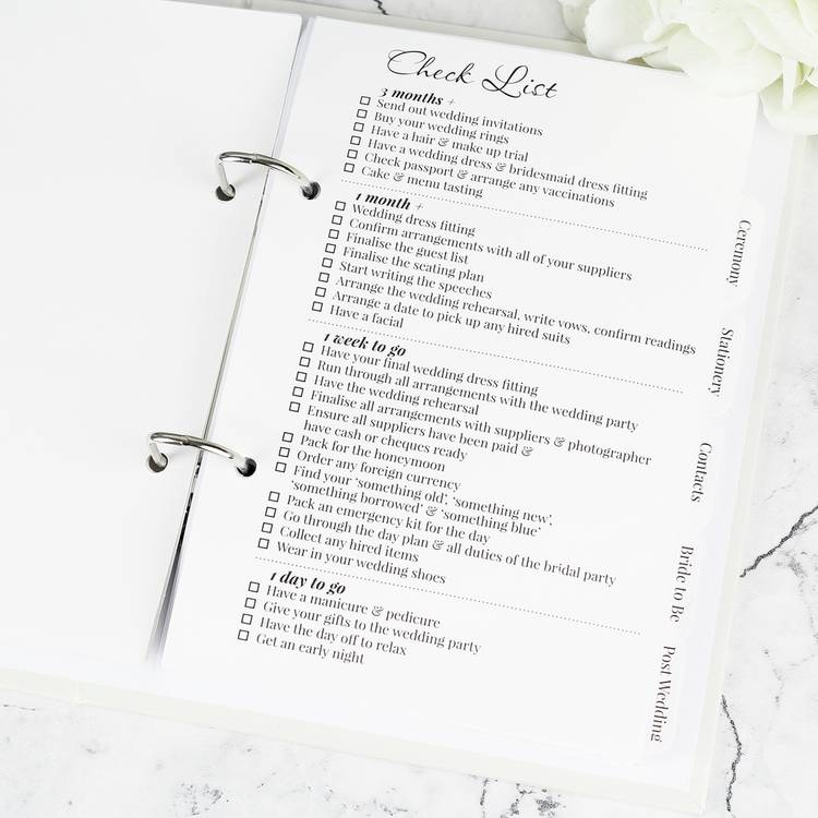 Botanical wedding planner A5 personalised notebook, imported from the UK