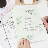 Botanical wedding planner A5 personalised notebook, imported from the UK