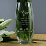 Butterflies and flowers bullet vase personalised, 22cm, imported from the UK