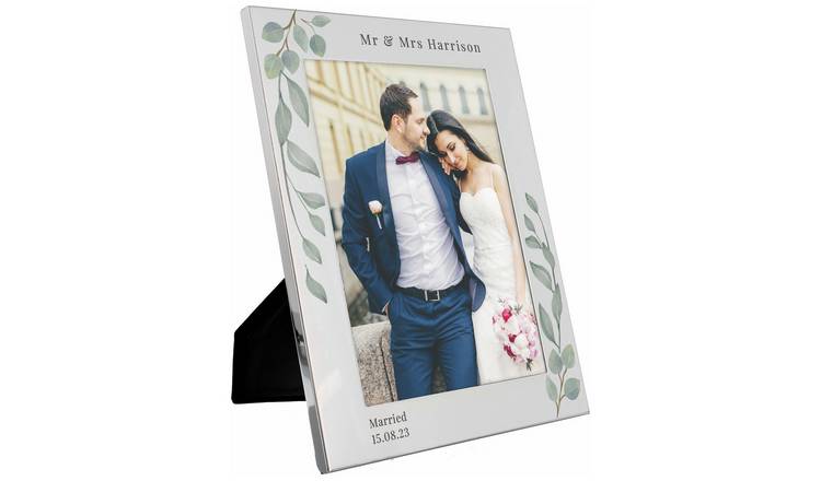 Silver botanical photo frame 22x17cm - British product