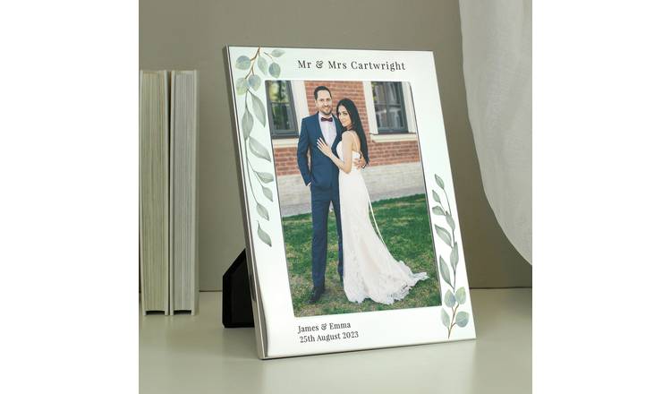 Silver botanical photo frame 22x17cm - British product