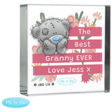 Me to You personalised crystal token floral 7.5cm, UK version