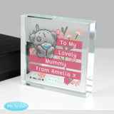 Me to You personalised crystal token floral 7.5cm, UK version